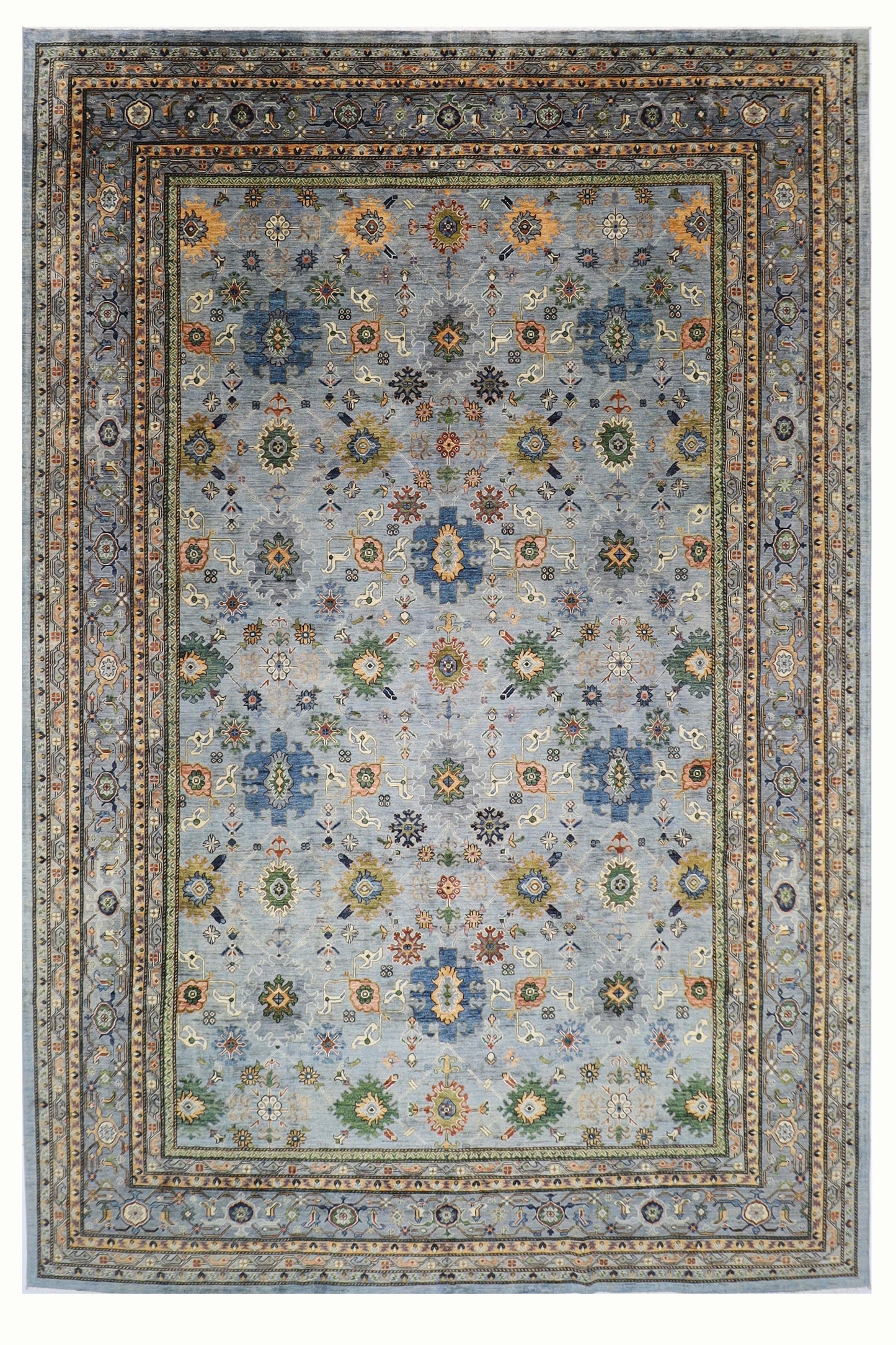 306 x 422 cm | Oriental Bidjar Gray Area Rug Afghan Hand Knotted Veg Dye Wool carpet