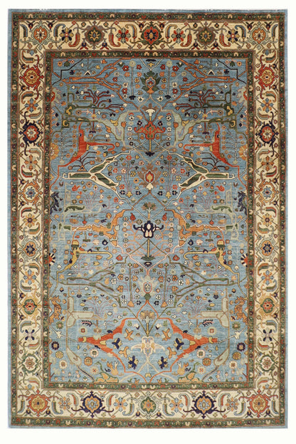 280 x 372 cm | Oriental Bidjar Blue Area Rug Afghan Hand Knotted Veg Dye Wool carpet
