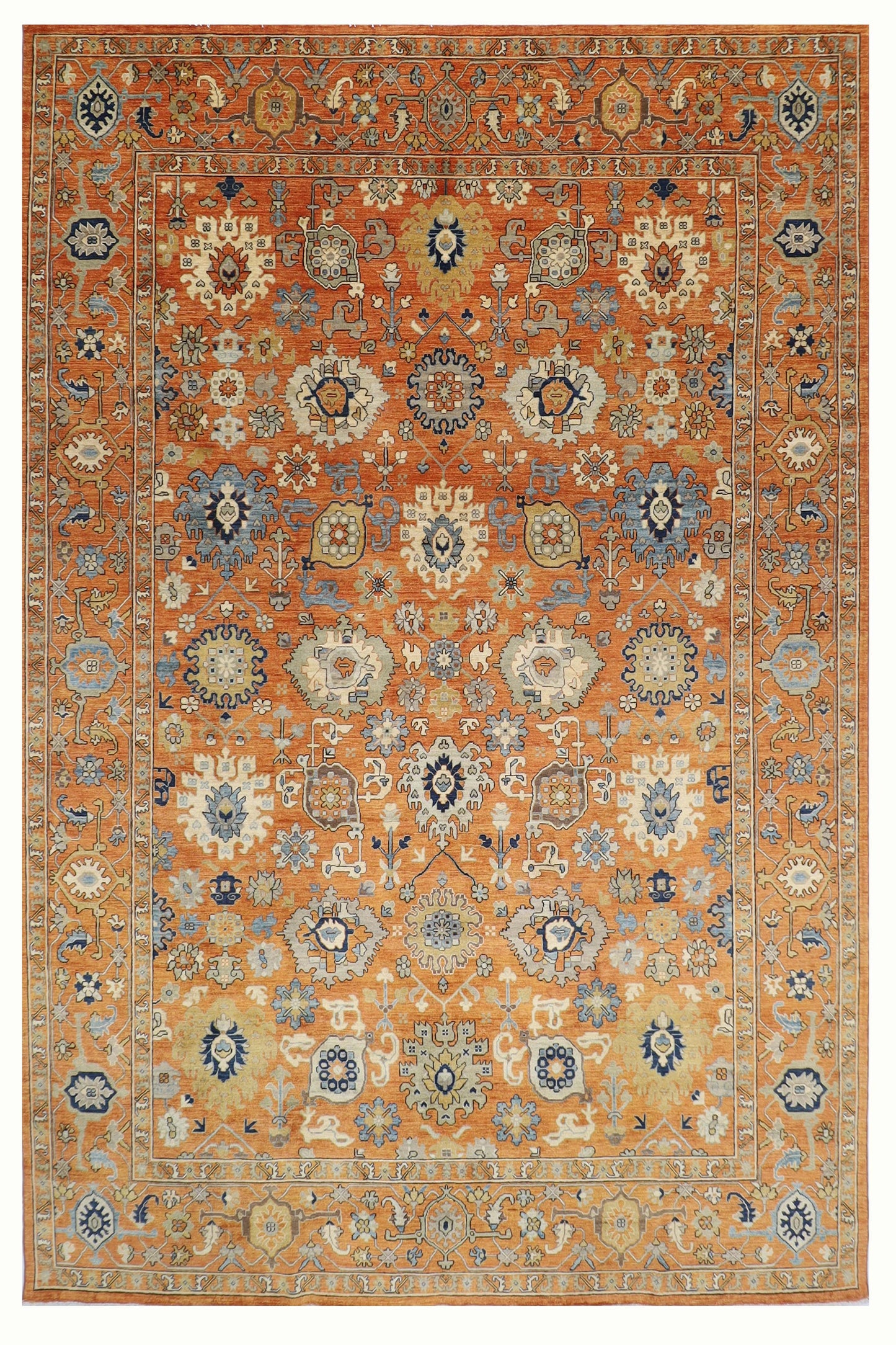 303 x 415 cm | Oriental Bidjar Orange Area Rug Afghan Hand Knotted Veg Dye Wool carpet