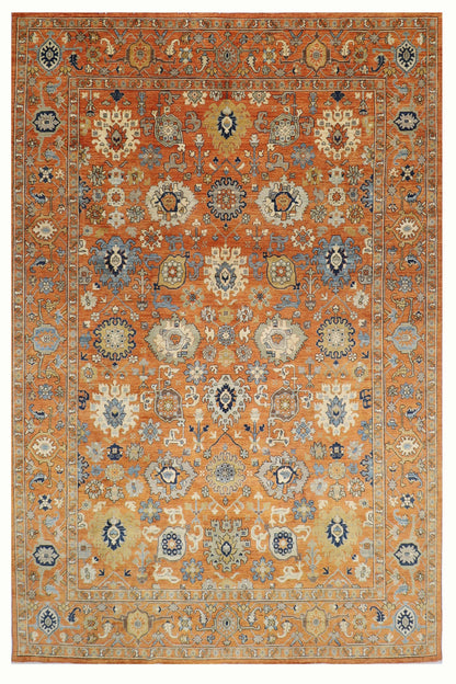 303 x 415 cm | Oriental Bidjar Orange Area Rug Afghan Hand Knotted Veg Dye Wool carpet