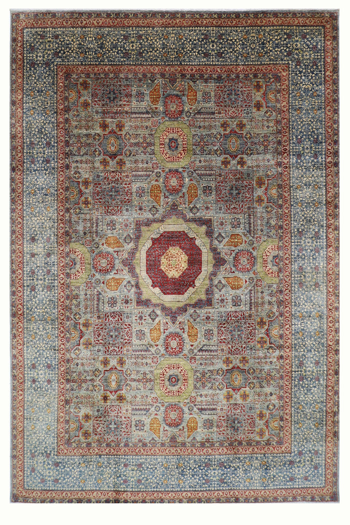 299 x 400 cm | Oriental Mamluk Geometric Area Rug Afghan Hand Knotted Veg Dye Wool carpet