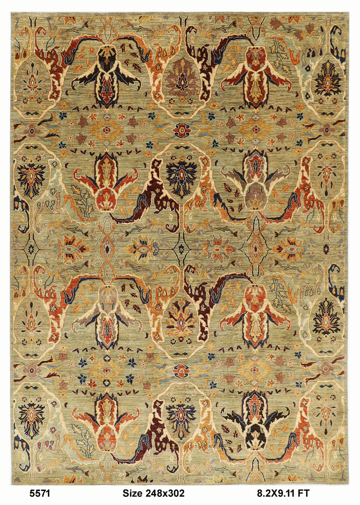 248 x 302 cm | Kawros Design Area Rug Afghan Hand Knotted Veg Dye Wool carpet