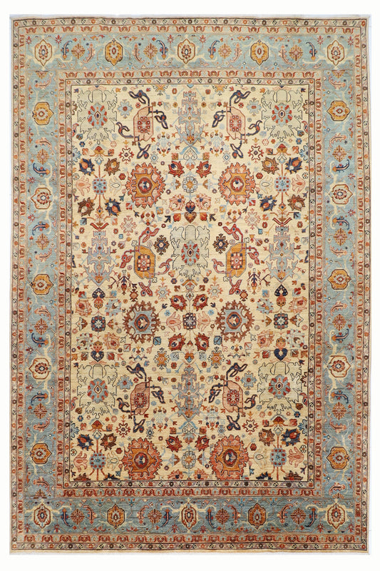 272 x 383 cm | Oriental Bidjar Beige Area Rug Afghan Hand Knotted Veg Dye Wool carpet