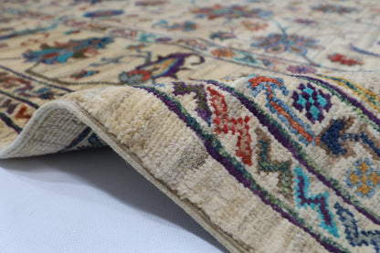 198 x 295 cm | Sultani Afghan Tribal Hand Knotted Veg Dye Wool carpet