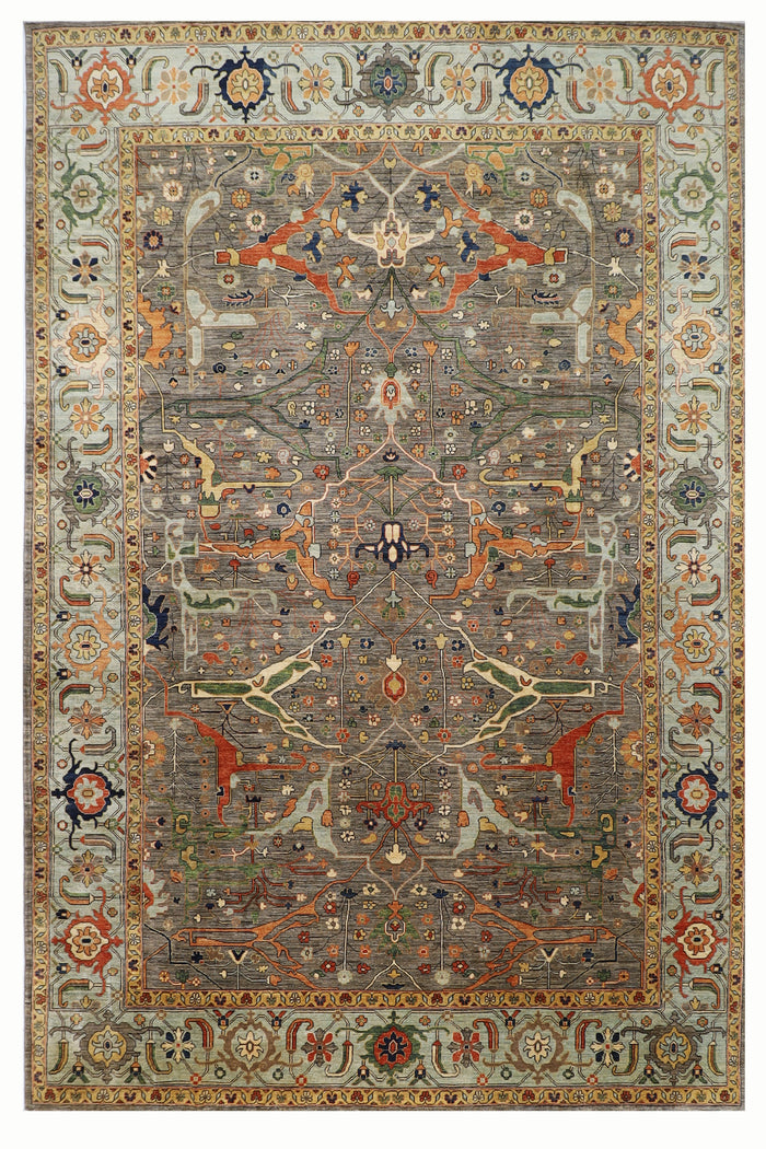 302 x 422 cm | Bidjar Gray Area Rug Afghan Hand Knotted Veg Dye Wool carpet