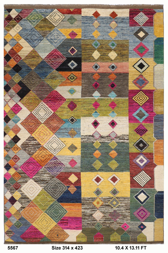 314 x 423 cm | Moroccan Design Area Rug Afghan Hand Knotted Veg Dye Wool carpet