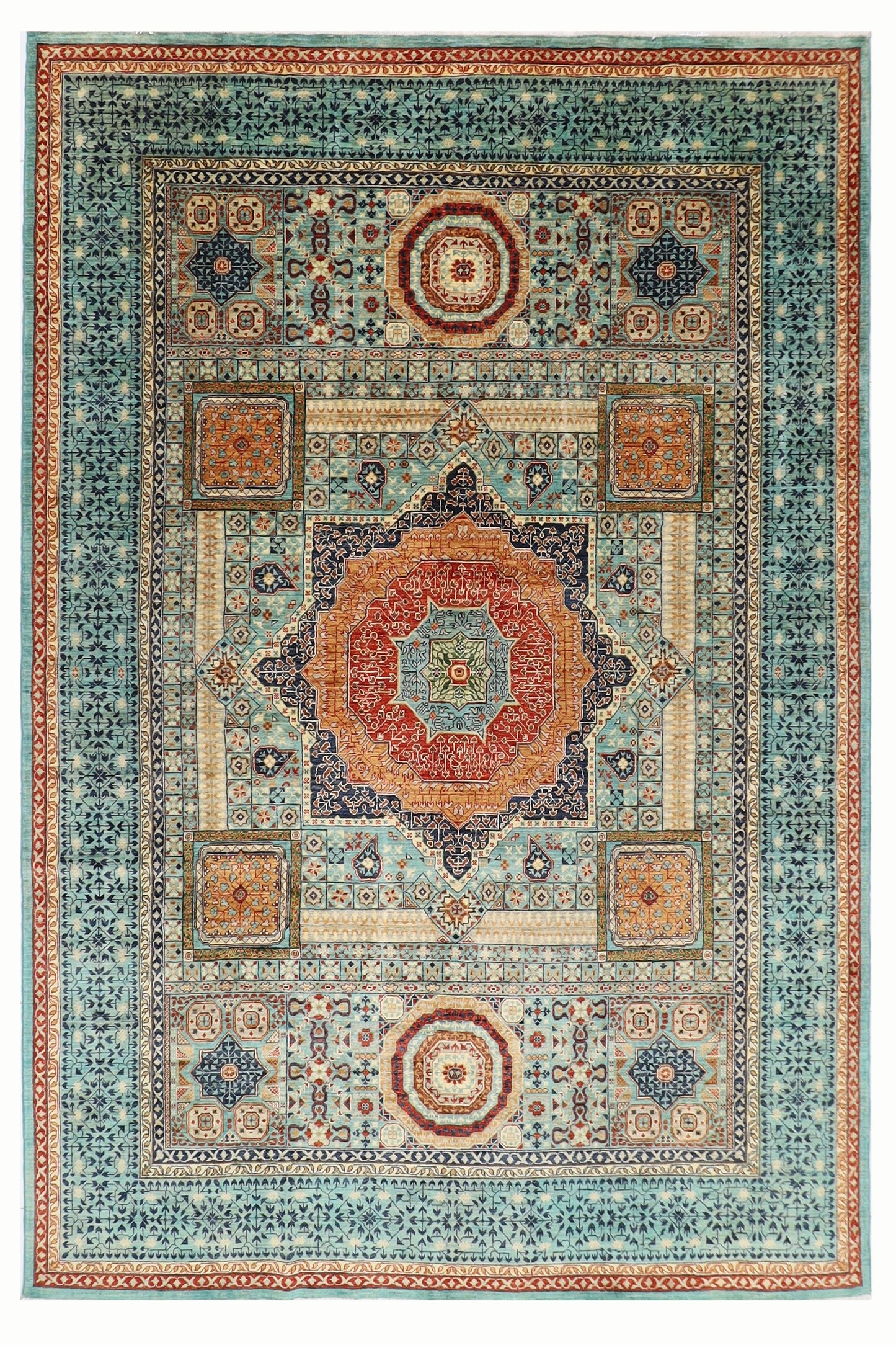268 x 362 cm | Oriental Mamluk Area Rug Afghan Hand Knotted Veg Dye Wool carpet