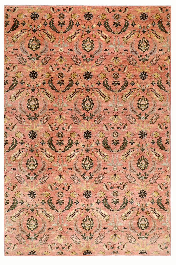 276 x 365 cm | Suzani Pink Design Area Rug Afghan Hand Knotted Veg Dye Wool carpet