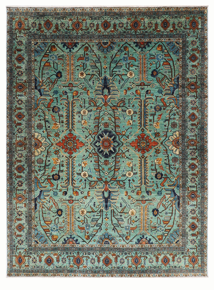 246 x 298 cm | Serapi Floral Area Rug Afghan Hand Knotted Veg Dye Wool carpet
