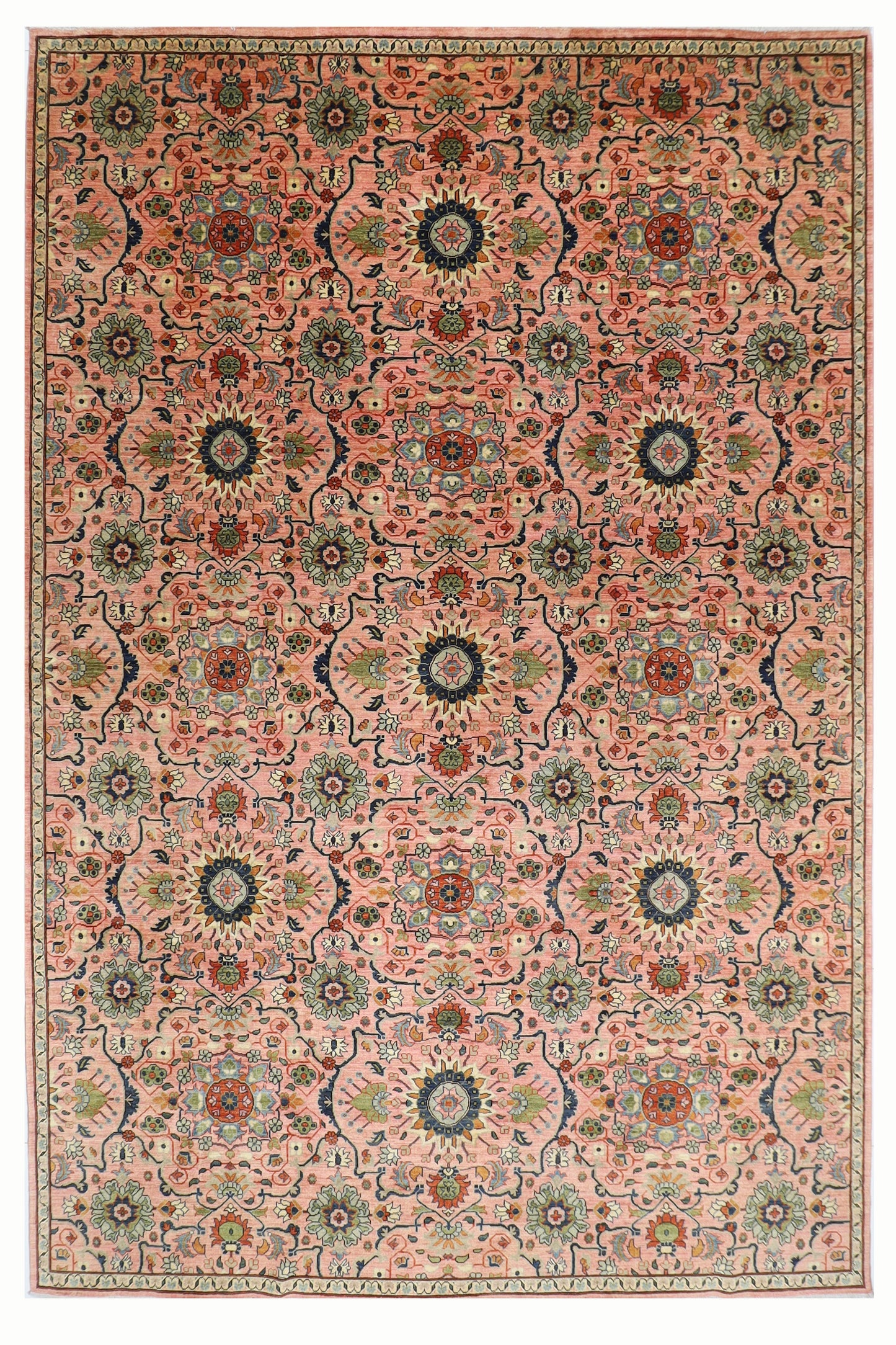 304 x 420 cm | Oriental Pink Area Rug Afghan Hand Knotted Veg Dye Wool carpet