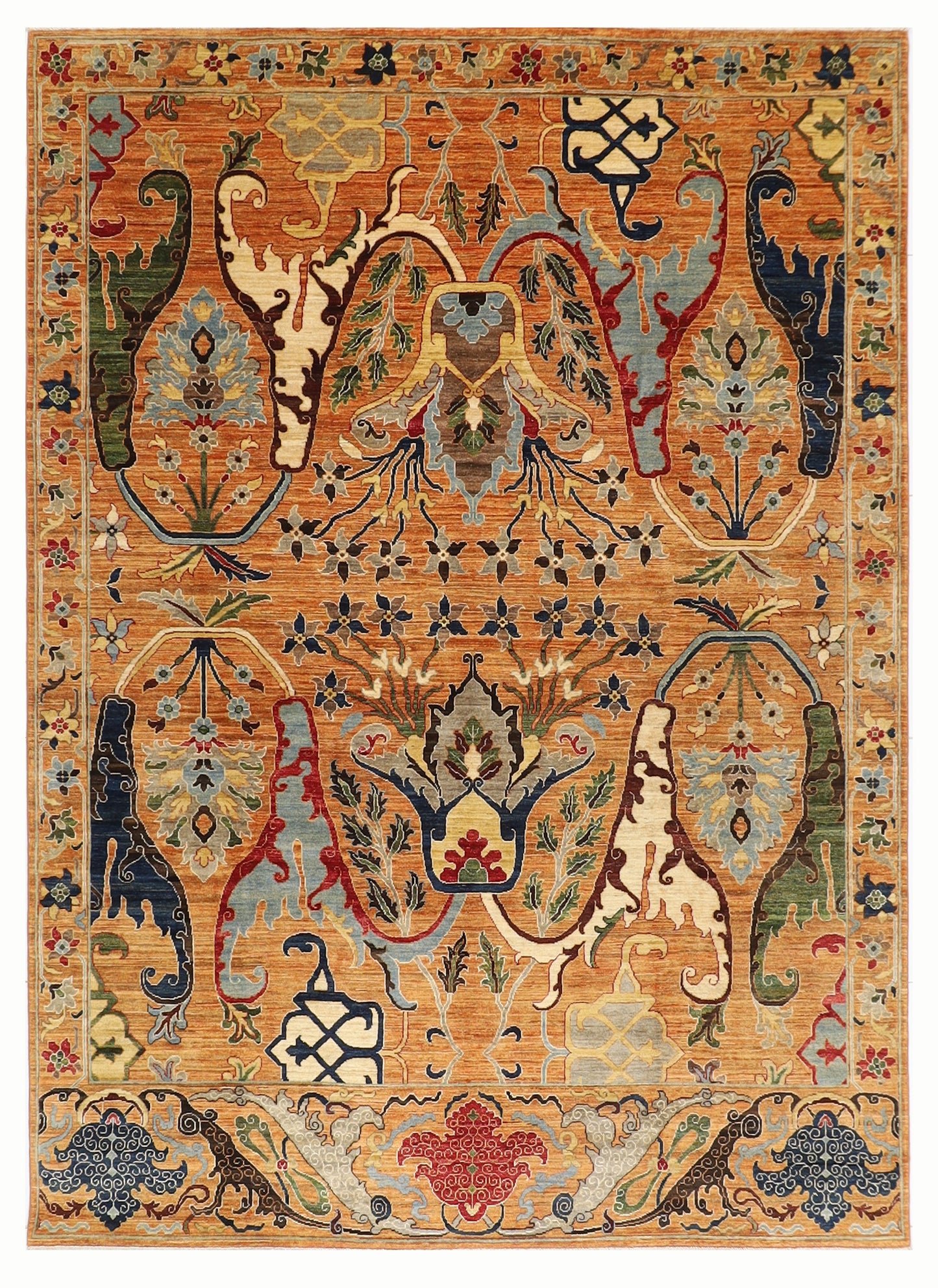 254 x 303 cm | Kawros Design Area Rug Afghan Hand Knotted Veg Dye Wool carpet