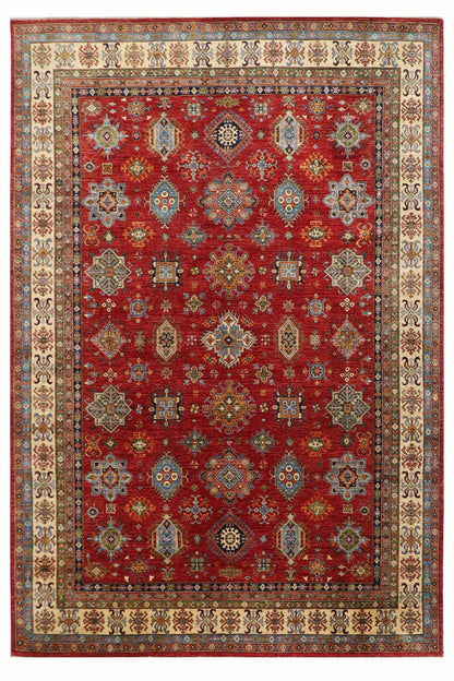 277 x 362 cm | Oriental kazak Red Area Rug Afghan Hand Knotted Veg Dye Wool carpet