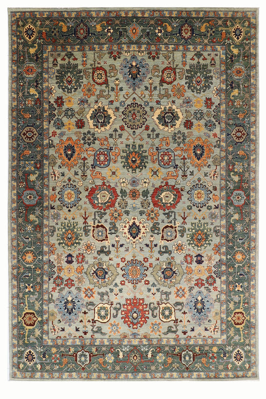 276 x 360 cm | Oriental Bidjar Gray Area Rug Afghan Hand Knotted Veg Dye Wool carpet