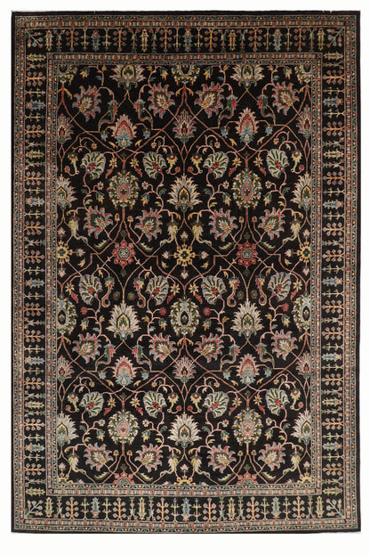 271 x 372 cm | Oriental Sultani Black Area Rug Afghan Hand Knotted Veg Dye Wool carpet