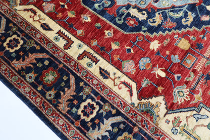 205 x 298 cm | Heriz Afghan Tribal Hand Knotted Veg Dye Wool carpet