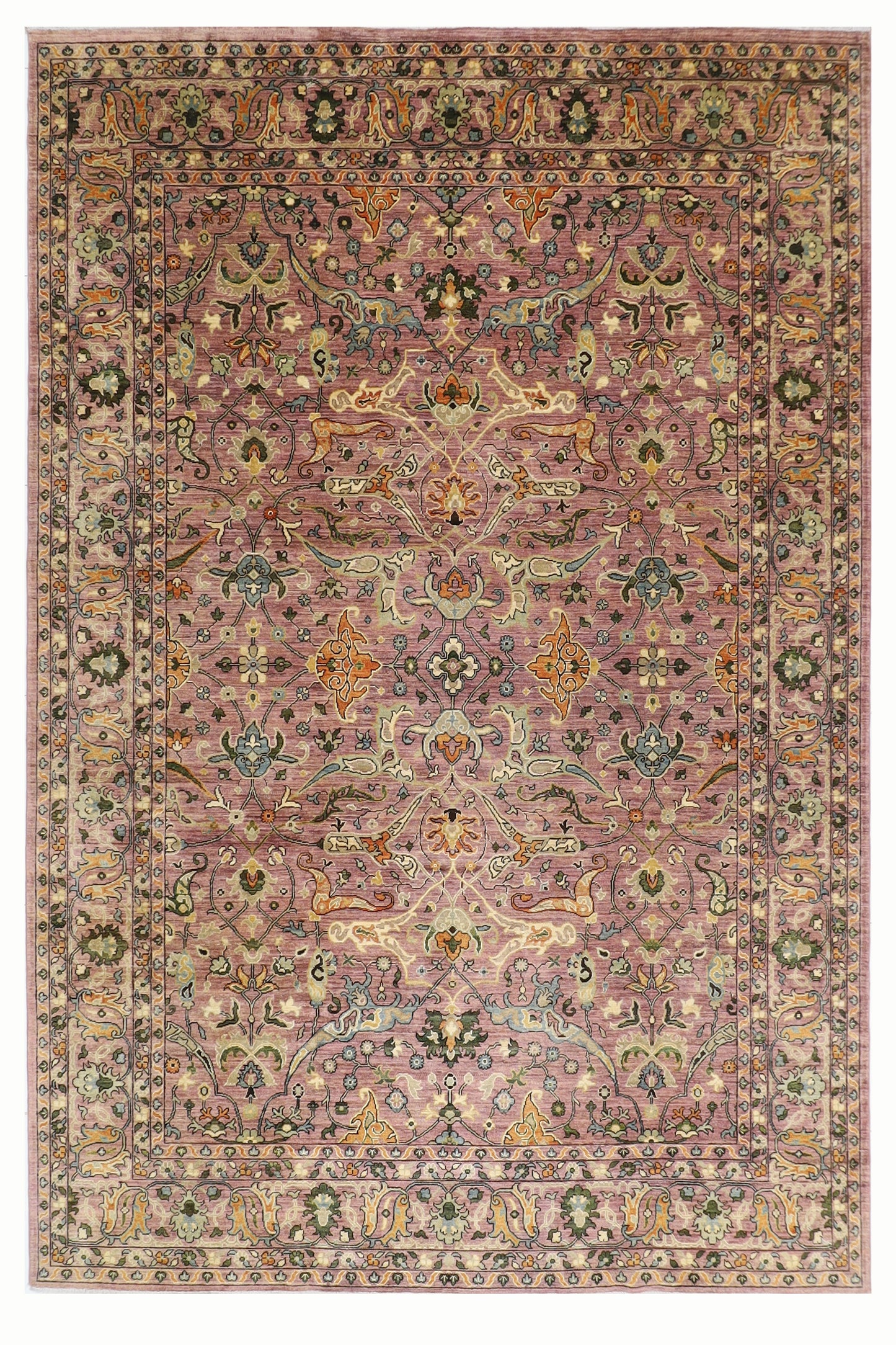 274 x 362 cm | Bidjar Pink Oriental Area Rug Afghan Hand Knotted Veg Dye Wool carpet