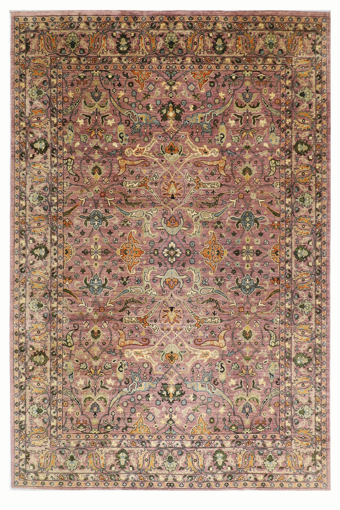 274 x 362 cm | Bidjar Pink Oriental Area Rug Afghan Hand Knotted Veg Dye Wool carpet
