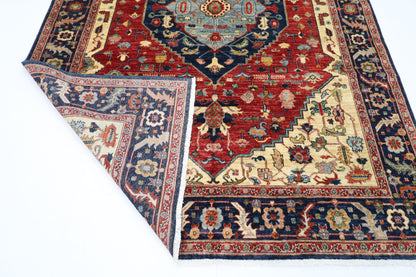 205 x 298 cm | Heriz Afghan Tribal Hand Knotted Veg Dye Wool carpet