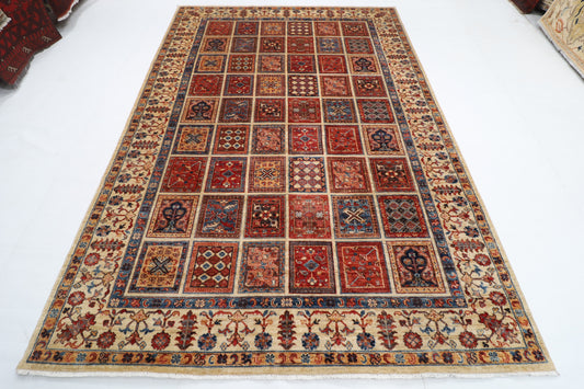 207 x 299 cm | Geometric Design Hand Knotted Veg Dye Wool Afghan Carpet