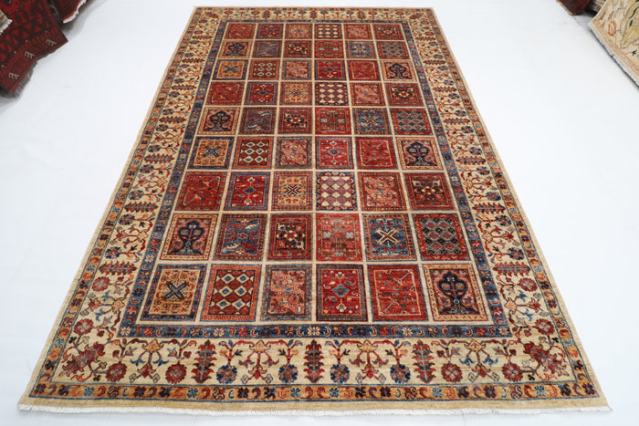 207 x 299 cm | Geometric Design Hand Knotted Veg Dye Wool Afghan Carpet