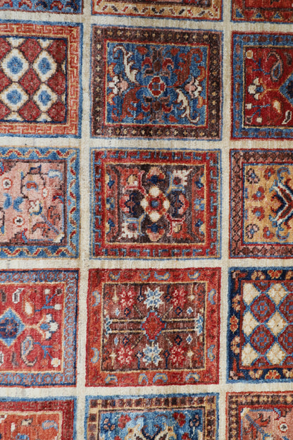 207 x 299 cm | Geometric Design Hand Knotted Veg Dye Wool Afghan Carpet