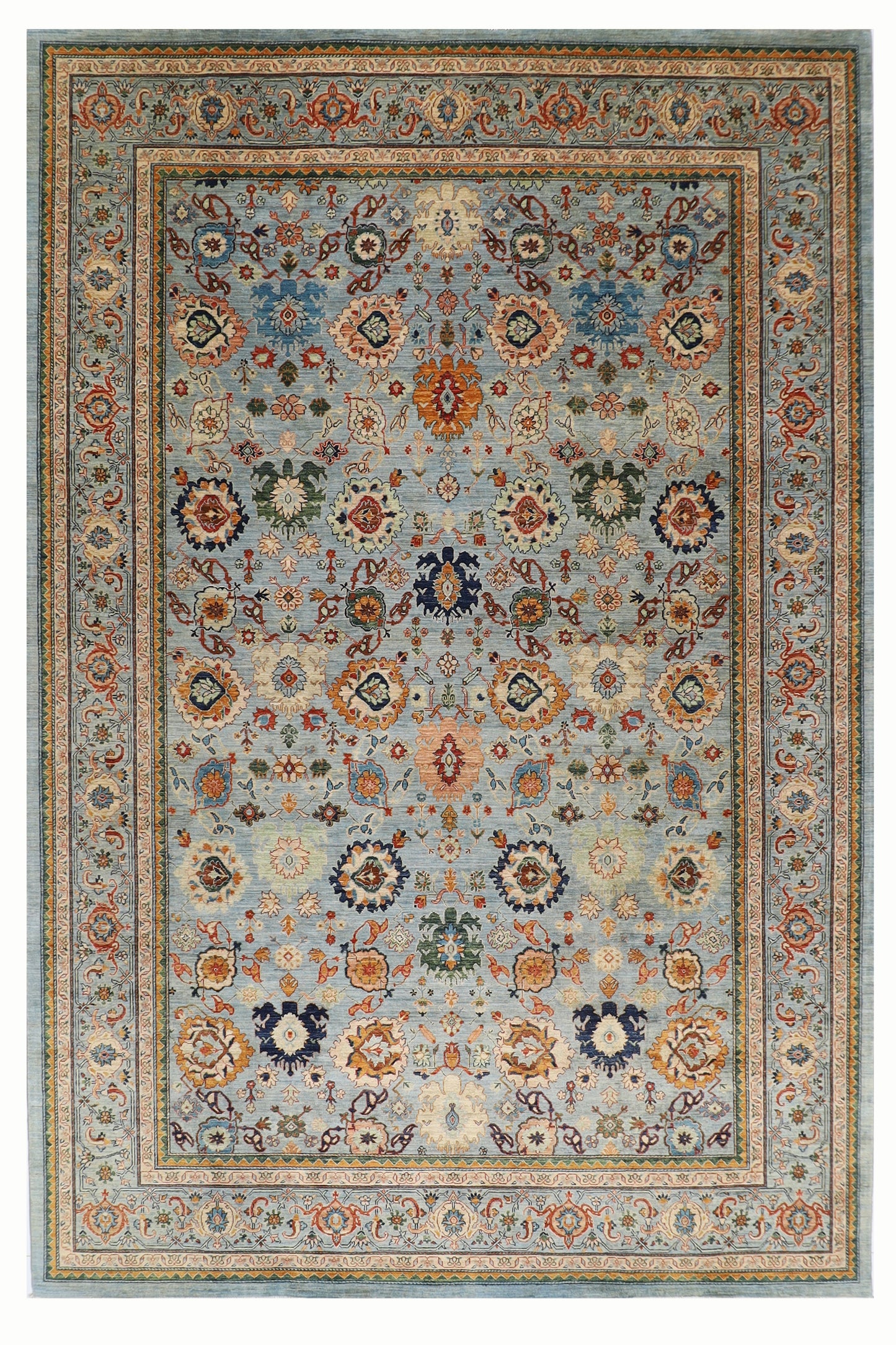 304 x 418 cm | Oriental Bidjar Blue Area Rug Afghan Hand Knotted Veg Dye Wool carpet