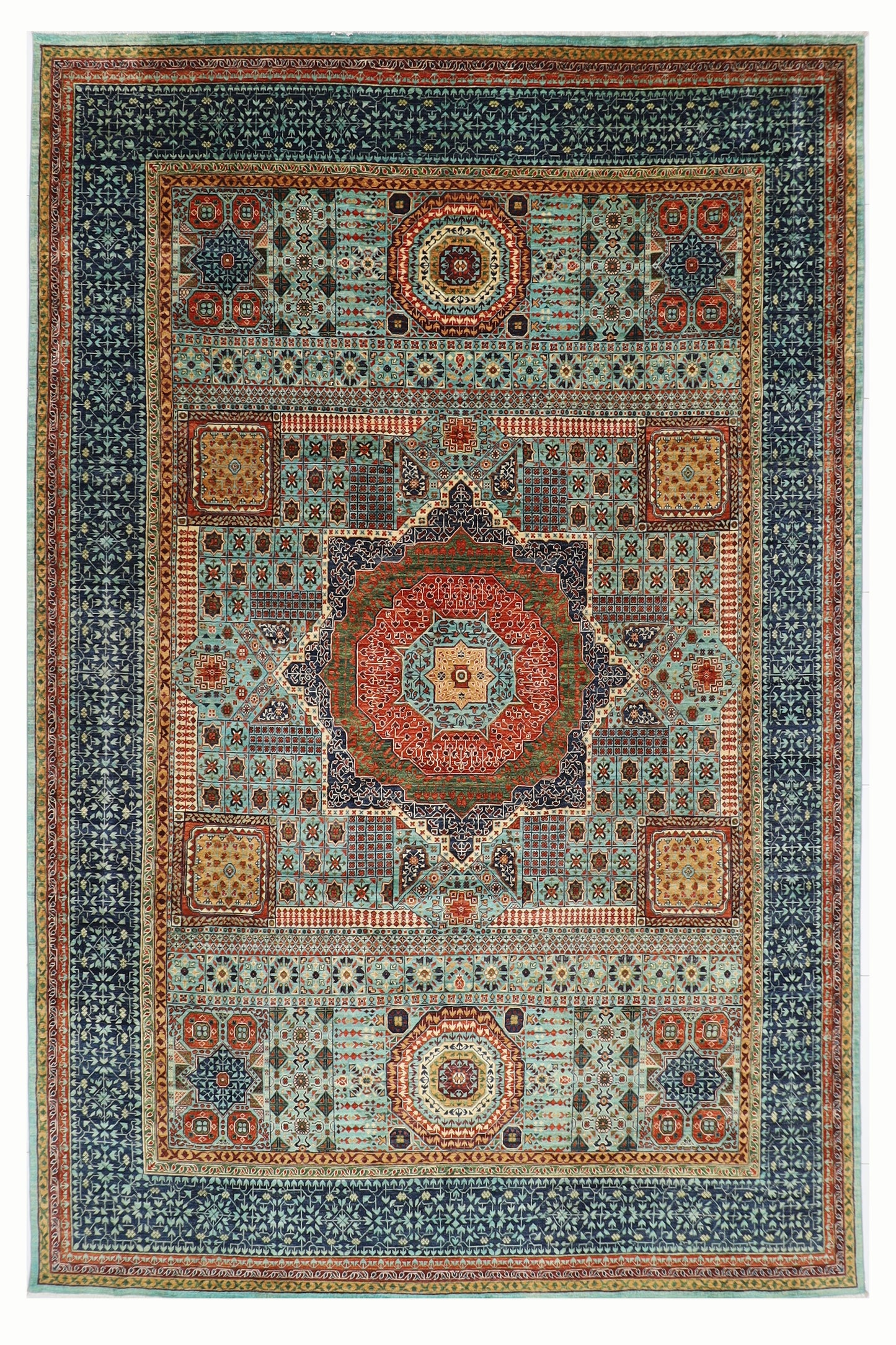 295 x 397 cm | Oriental Mamluk Large Area Rug Afghan Hand Knotted Veg Dye Wool carpet