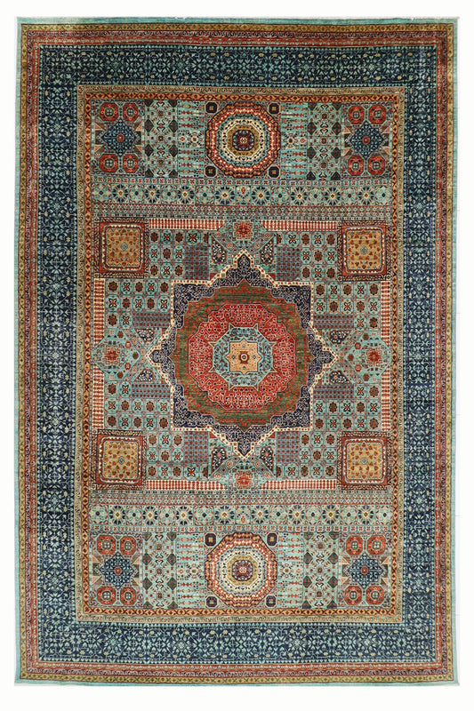 295 x 397 cm | Oriental Mamluk Large Area Rug Afghan Hand Knotted Veg Dye Wool carpet