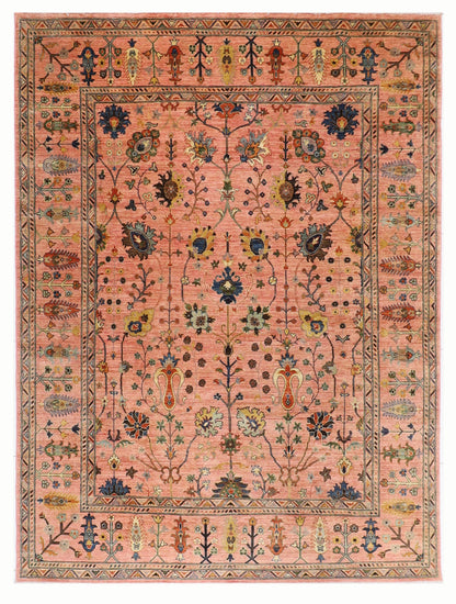 245 x 298 cm | Oriental Sultani Pink Area Rug Afghan Hand Knotted Veg Dye Wool carpet