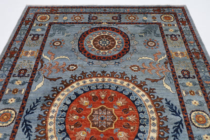204 x 290 cm | Suzani Afghan Tribal Hand Knotted Veg Dye Wool carpet