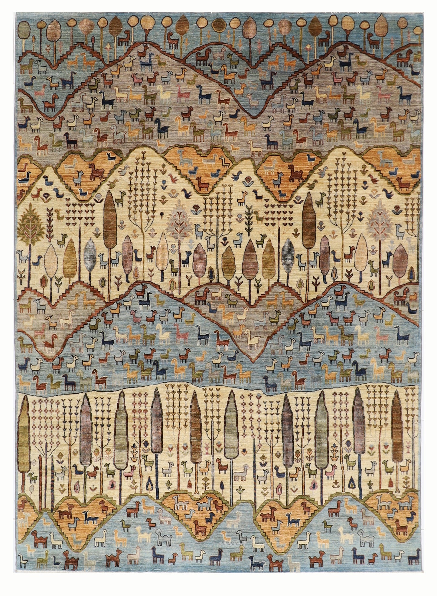 248 x 310 cm | Oriental Tree of life Area Rug Afghan Hand Knotted Veg Dye Wool carpet