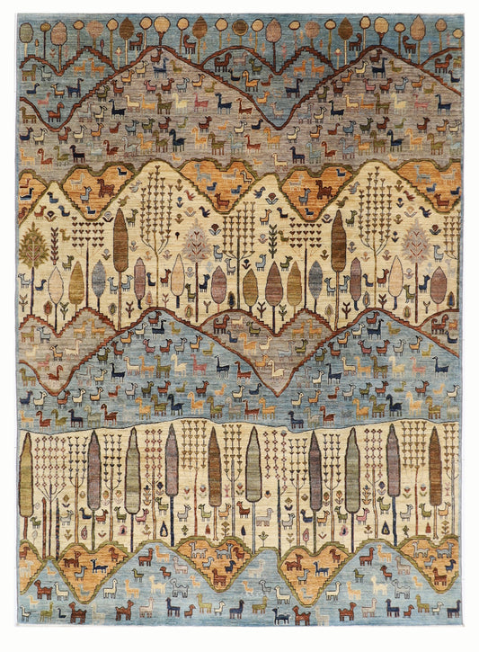 248 x 310 cm | Oriental Tree of life Area Rug Afghan Hand Knotted Veg Dye Wool carpet