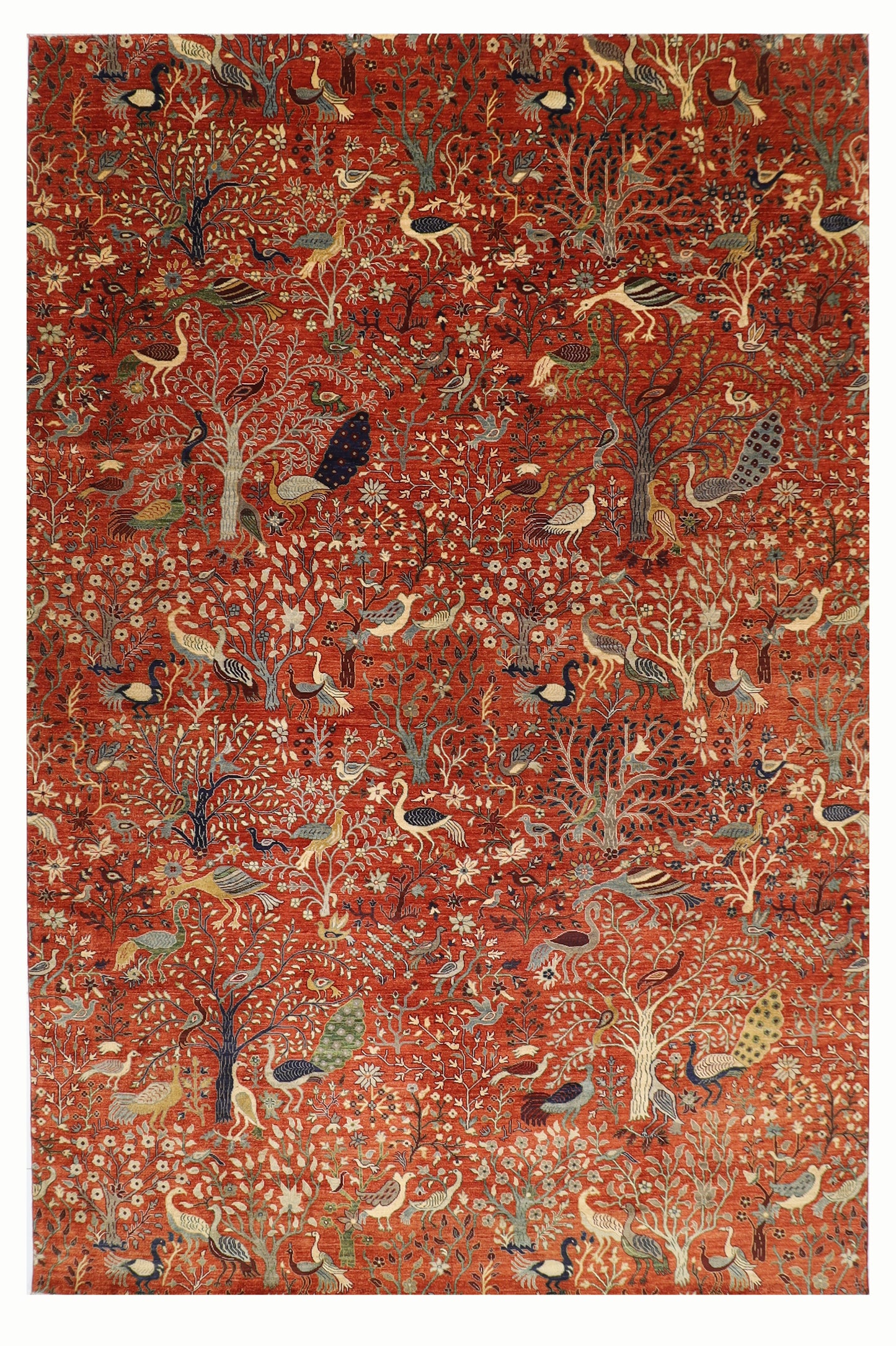 307 x 422 cm | Oriental Birds Large Area Rug Afghan Hand Knotted Veg Dye Wool carpet