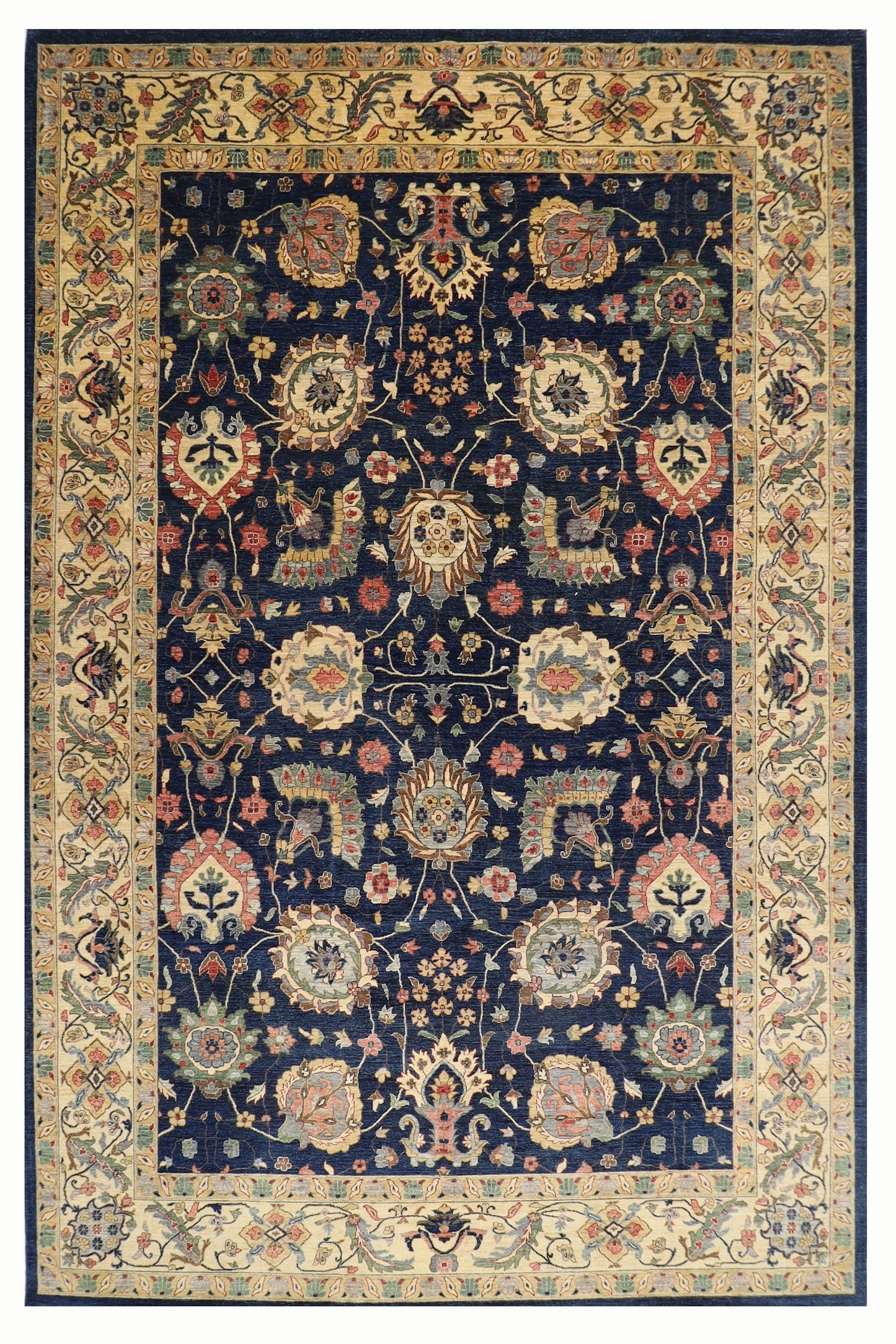 311 x 423 cm | Oriental Large Floral Area Rug Afghan Hand Knotted Veg Dye Wool carpet