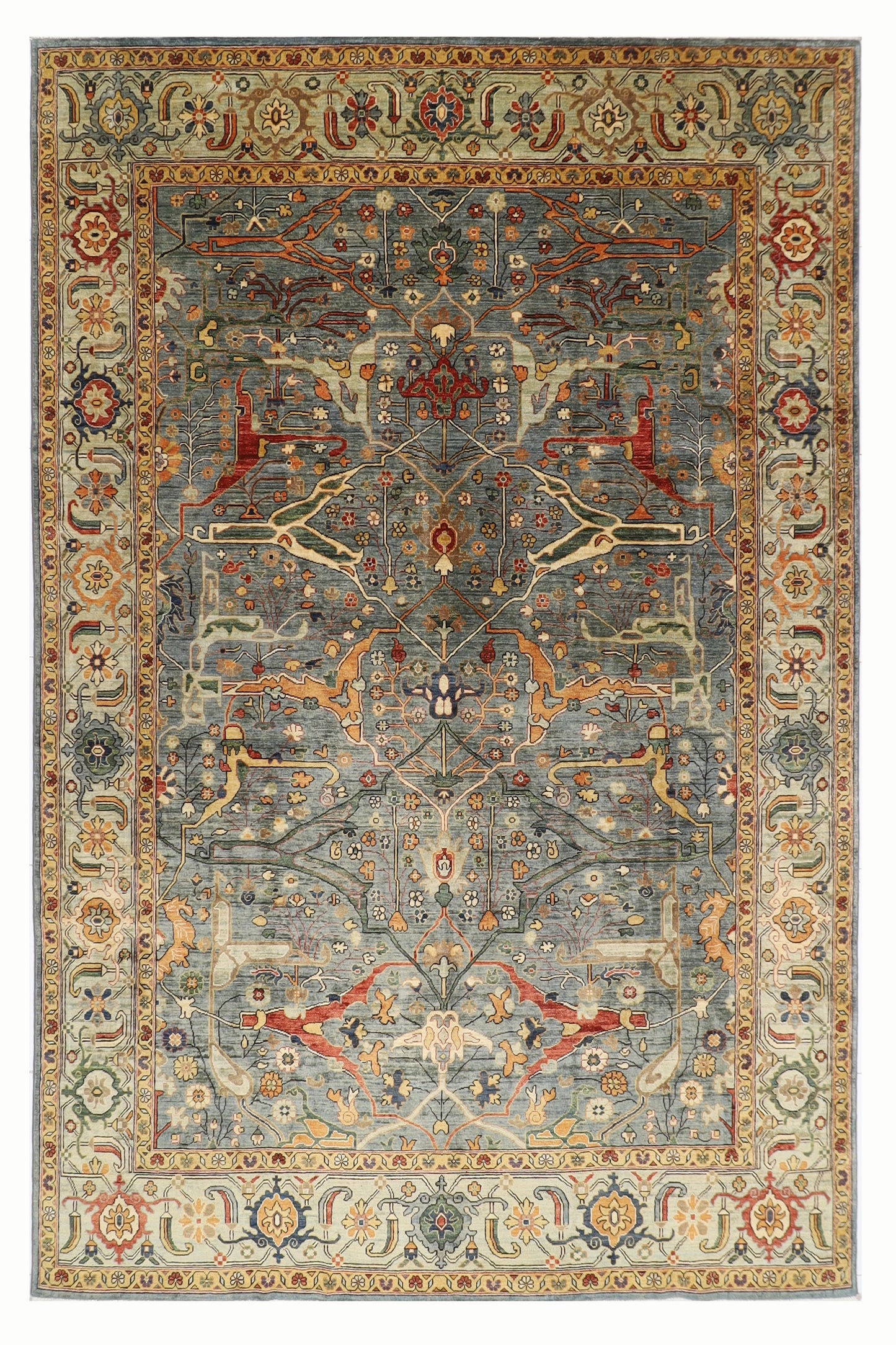 274 x 368 cm | Oriental Bidjar Gray Area Rug Afghan Hand Knotted Veg Dye Wool carpet