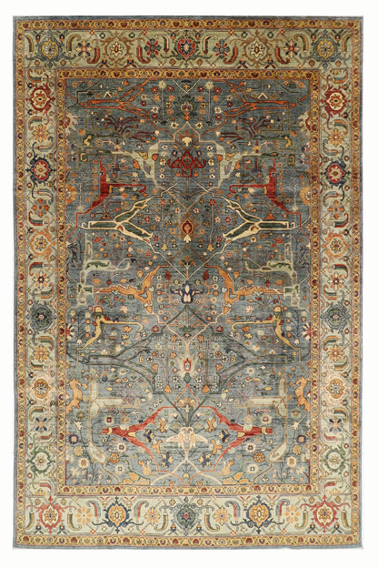 274 x 368 cm | Oriental Bidjar Gray Area Rug Afghan Hand Knotted Veg Dye Wool carpet