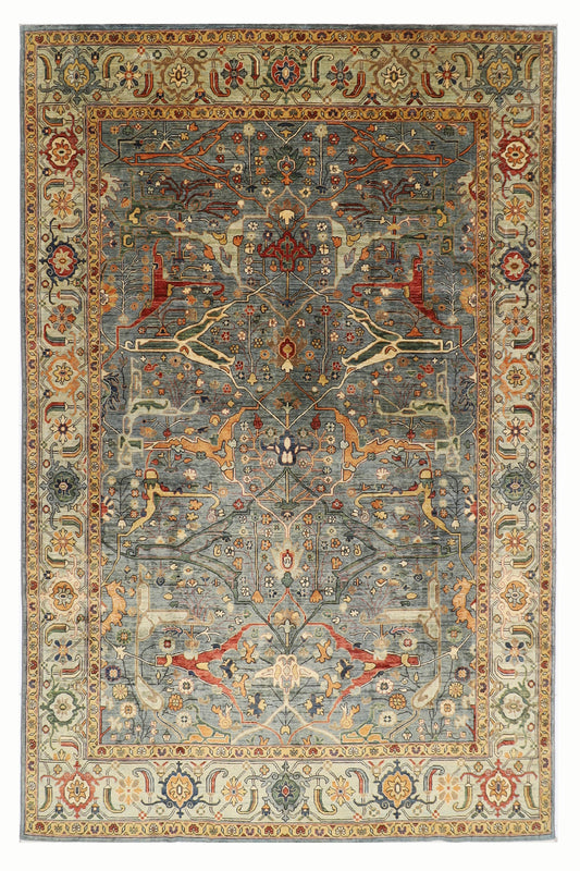 274 x 368 cm | Oriental Bidjar Gray Area Rug Afghan Hand Knotted Veg Dye Wool carpet