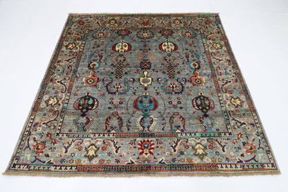 198 x 190 cm | Sultani Afghan Tribal Hand Knotted Veg Dye Wool carpet