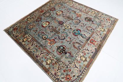 198 x 190 cm | Sultani Afghan Tribal Hand Knotted Veg Dye Wool carpet