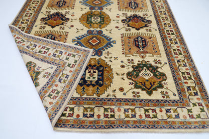 250 x 305 cm | Tribal Waziri Beige Area Rug Afghan Hand Knotted veg Dye Wool carpet