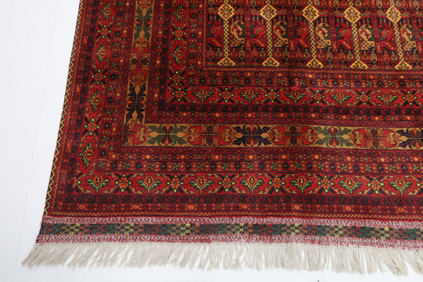 249 x 349 cm | Oriental Tribal Red Area Rug Afghan Hand Knotted Wool carpet