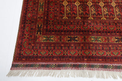 249 x 349 cm | Oriental Tribal Red Area Rug Afghan Hand Knotted Wool carpet