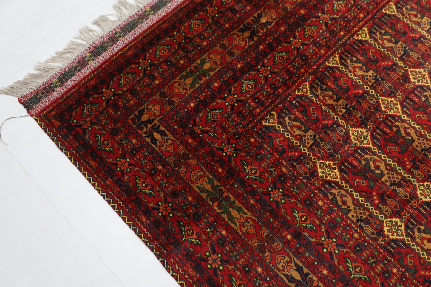249 x 349 cm | Oriental Tribal Red Area Rug Afghan Hand Knotted Wool carpet