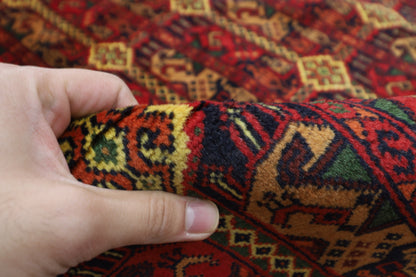 249 x 349 cm | Oriental Tribal Red Area Rug Afghan Hand Knotted Wool carpet