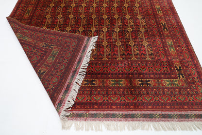 249 x 349 cm | Oriental Tribal Red Area Rug Afghan Hand Knotted Wool carpet