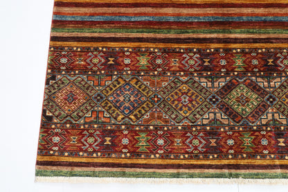 158 x 208 cm | Khorjun Afghan Tribal Hand Knotted Veg Dye Wool carpet