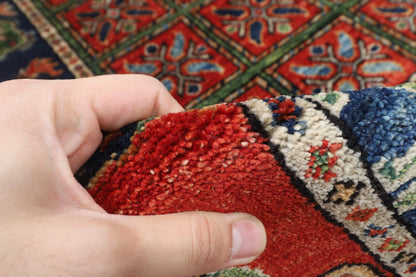 153 x 208 cm | Animal Red Design Hand Knotted Veg Dye Wool Afghan Carpet
