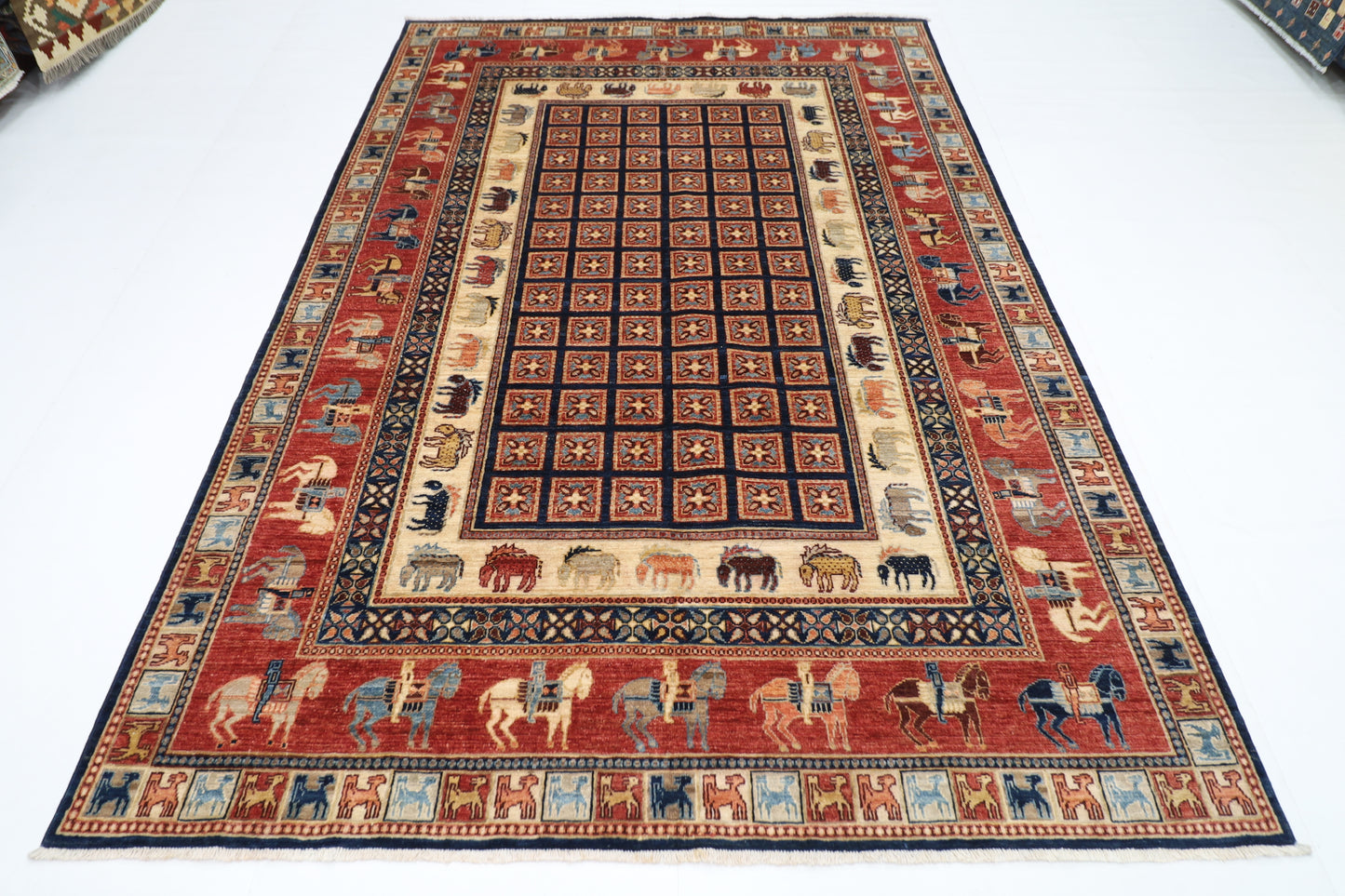 196 x 293 cm | Pazyryk Afghan Tribal Hand Knotted Veg Dye Wool carpet