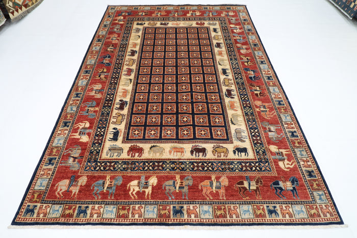 196 x 293 cm | Pazyryk Afghan Tribal Hand Knotted Veg Dye Wool carpet