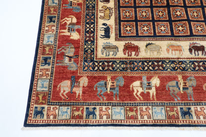 196 x 293 cm | Pazyryk Afghan Tribal Hand Knotted Veg Dye Wool carpet